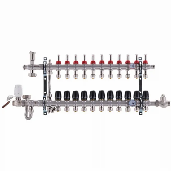 Колектор зі змішувальним вузлом Koer KR.S1011 Ø 1"×3/4" EK - 11 контурів