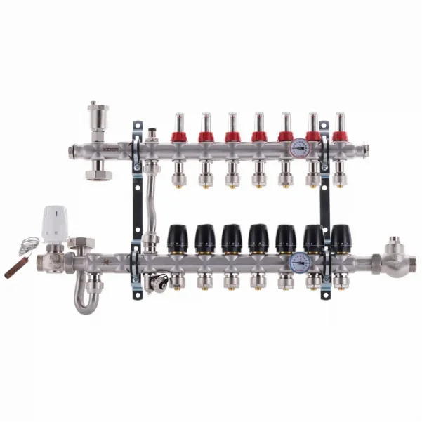 Коллектор со смесительным узлом Koer KR.S1011 Ø 1"×3/4" EK - 7 контуров
