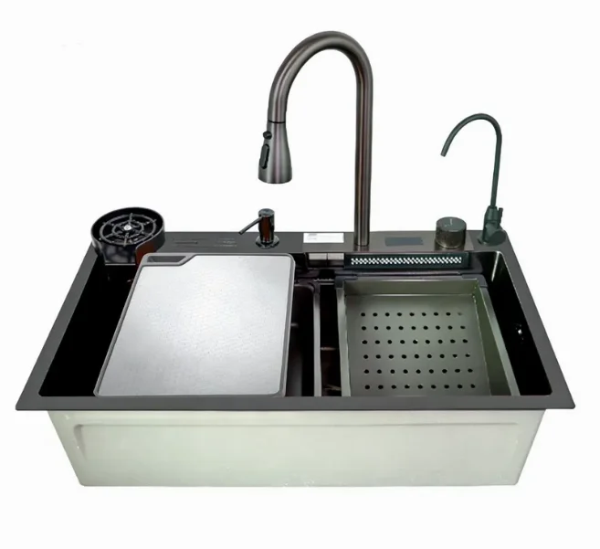 Мойка многофункциональная Zerix ZH7546-SET-07 Micro Decor Graphite с вмонтированным смесителем