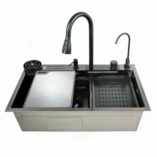 Мойка многофункциональная Zerix ZH7546-SET-06 Micro Decor Graphite с встраиваемым смесителем